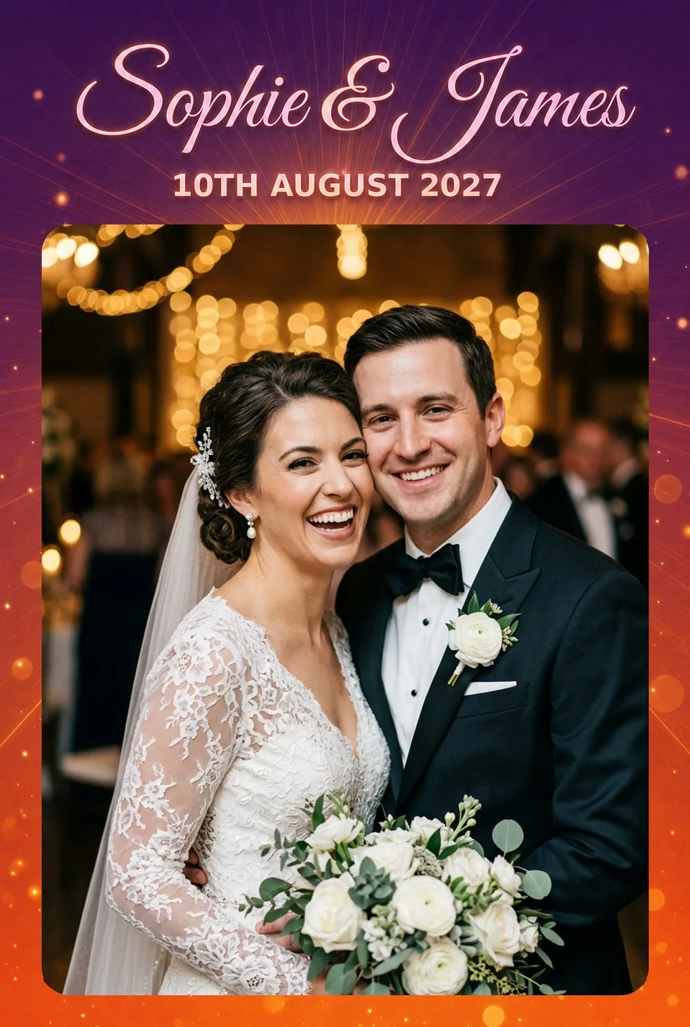 Sophie & James 4x6 wedding print